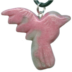 33x38mm Rhodochrosite HUMMINGBIRD Pendant/Focal Bead