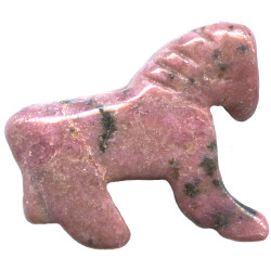 20x24mm Rhodonite HORSE Animal Fetish Bead