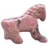 20x24mm Rhodonite HORSE Animal Fetish Bead