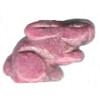 14x24mm 3-D Rhodonite RABBIT Animal Fetish Bead