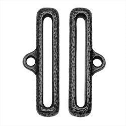 TierraCast Black Finish 31mm Hammered Design RIBBON END BAR TIPS