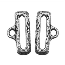 TierraCast Silver Plated 19mm RIBBON END BAR TIPS