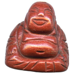 20x20mm Red Jasper 3-D BUDDHA Bead