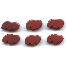 8x12mm Red Jasper Mini Zuni Style BUFFALO Fetish Beads