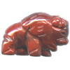 15x22mm Red Jasper 3-D BUFFALO Animal Fetish Bead