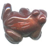 20x20mm Red Jasper FROG Animal Fetish Bead