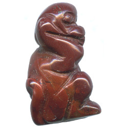 12x20mm Red Jasper 3-D MONKEY Animal Fetish Bead