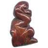 12x20mm Red Jasper 3-D MONKEY Animal Fetish Bead