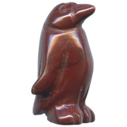 12x22mm Red Jasper 3-D PENGUIN Animal Fetish Bead