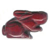 14x24mm 3-D Red Jasper RABBIT Animal Fetish Bead