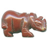 12x20mm Red Japser RHINOCEROS Animal Fetish Bead