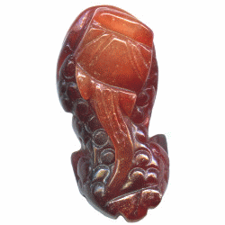 17x35mm Red Jadeite Carved PIXIU Pendant/Focal Bead