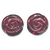 15mm Ruby Red Jade (Chalcedony) Carved Floral ROSE Beads