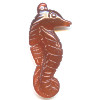 20x50mm Red New Jade Serpentine SEAHORSE Pendant/Focal Bead