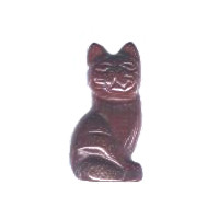 12x22mm Rainbow Jasper 3-D CAT Animal Fetish Bead