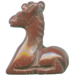 16x21 3-D Red Jasper GIRAFFE Animal Fetish Bead