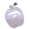 14mm Rose Quartz Carved APPLE Charm / Pendant - with Bail