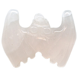 17x21mm Rose Quartz BAT Animal Fetish Bead