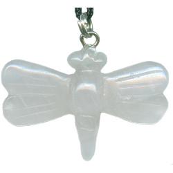 24x32 Rose Quartz DRAGONFLY Animal Fetish Pendant/Focal Bead