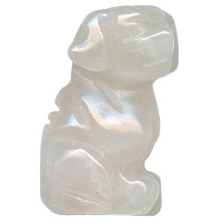 15x22mm Rose Quartz 3-D DOG Animal Fetish Bead