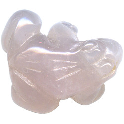 20x20mm Rose Quartz FROG Animal Fetish Bead