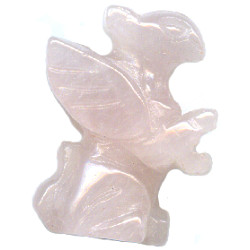 20mm Rose Quartz 3-D GRIFFIN Bead