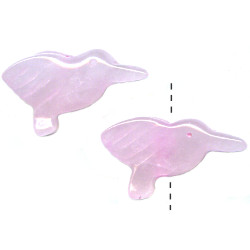 12x20mm Rose Quartz HUMMINGBIRD Animal Fetish Beads