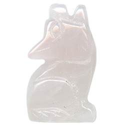 10x20mm Rose Quartz 3-D HOWLING COYOTE/WOLF Animal Fetish Bead