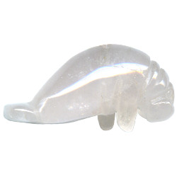 12x26mm Rose Quartz 3-D MANATEE/WALRUS Animal Fetish Bead