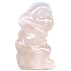 12x20mm Rose Quartz 3-D MONKEY Animal Fetish Bead