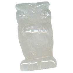 12x22mm Rose Quartz OWL Animal Fetish Bead