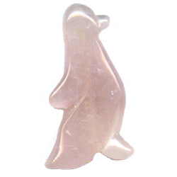 22x40mm Rose Quartz PENGUIN Animal Fetish Pendant/Focal Bead