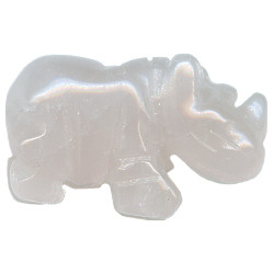 12x20mm Rose Quartz RHINOCEROS Animal Fetish Bead