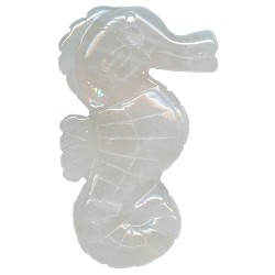 30x50mm Rose Quartz SEAHORSE Focal/Pendant Bead