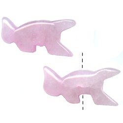 12x24mm Rose Quartz SQUIRREL Animal Fetish Beads