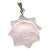 18mm Rose Quartz SUN FACE Charm/Pendant Bead - with Loop & Bail