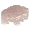 15x22mm 3-D Rose Quartz BUFFALO Animal Fetish Bead