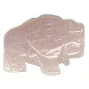 15x22mm 3-D Rose Quartz BUFFALO Animal Fetish Bead