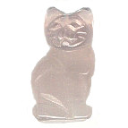 12x22mm 3-D ROSE QUARTZ CAT Animal Fetish Bead