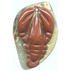 13x36x45mm Red River Jasper Carved LOBSTER Focal / Pendant Bead