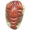 11x35x50mm Red River Jasper Carved LOBSTER Focal / Pendant Bead