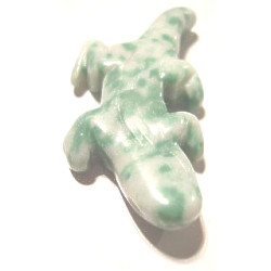 21x45mm Russian Amazonite LIZARD, GECKO Animal Fetish Pendant/Focal Bead