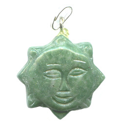 18mm Russian Amazonite SUN FACE Charm/Pendant Bead - with Loop & Bail