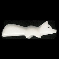 8x30mm Alabaster FOX Animal Fetish Bead