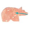 18x32 Pink Serpentine *Heart-Line* BEAR Animal Fetish Pendant/Focal Bead