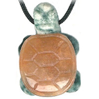 20x30mm Aragonite & Tree Agate TURTLE Pendant/Focal Bead