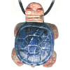 20x30mm Leopardskin Jasper & Sodalite TURTLE Animal Fetish Pendant