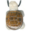 20x30mm White Jade (Quartz) & Tigereye TURTLE Animal Fetish Pendant