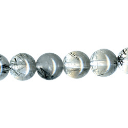 8mm Tourmalated Rock Quartz ROUND Beads