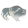 15x26mm *Vintage* Nickel Silver Southwest Buffalo (Rivet-Back) CONCHO, RIVET, SPOT Component